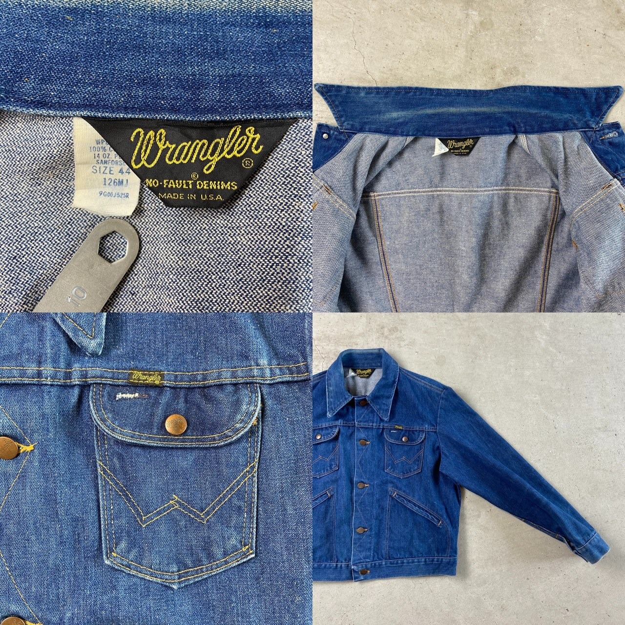 70~80年代 USA製 Wrangler ラングラー デニムジャケット 126MJ メンズM 