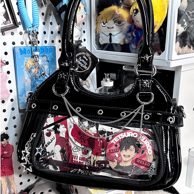 SEASONZ 痛バッグ PUレザー ハンドバッグ クロスボディバッグ ガーリー 甘め ゆめかわ