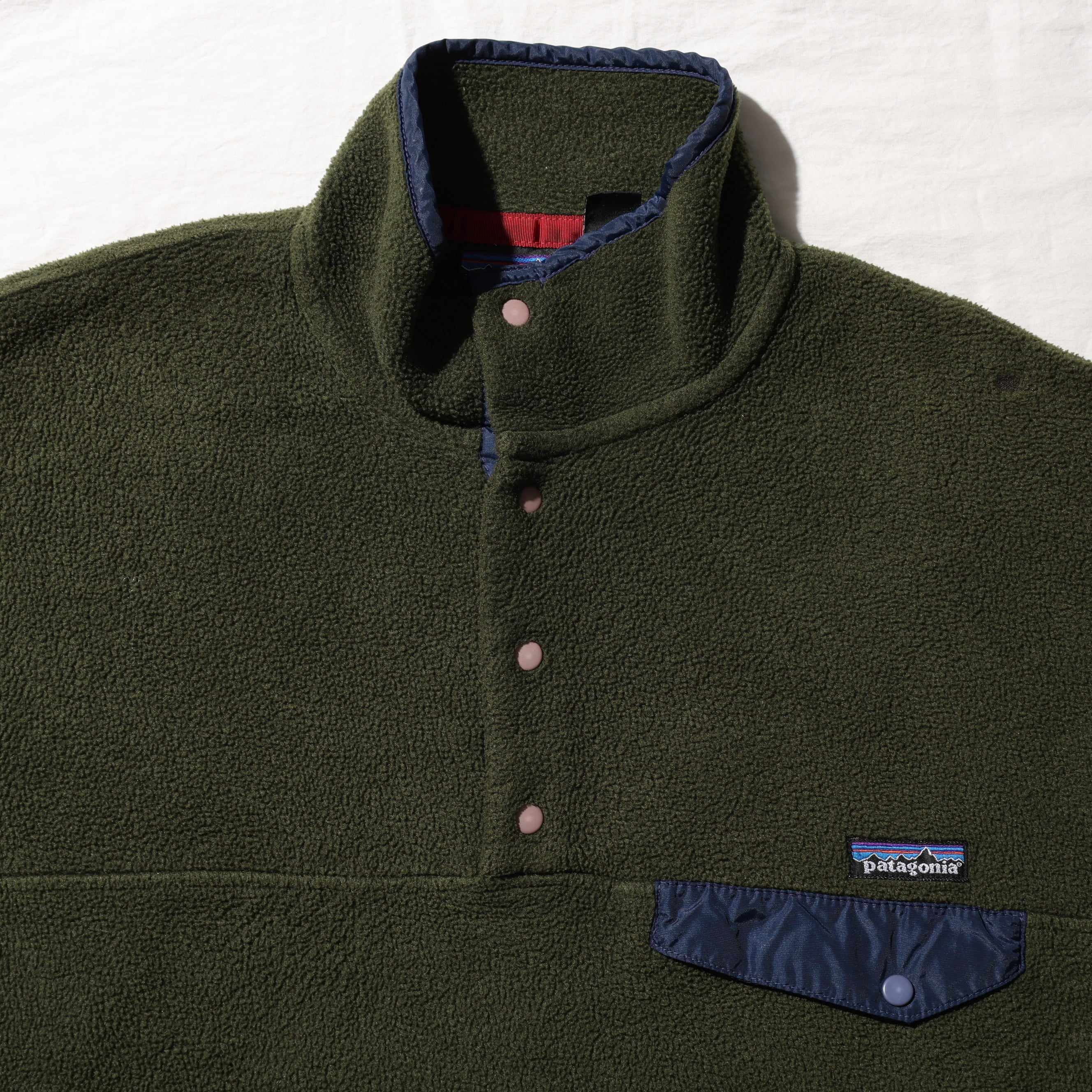 M 94年 オリーブグリーン Synchilla Snap-T Patagonia シンチラ