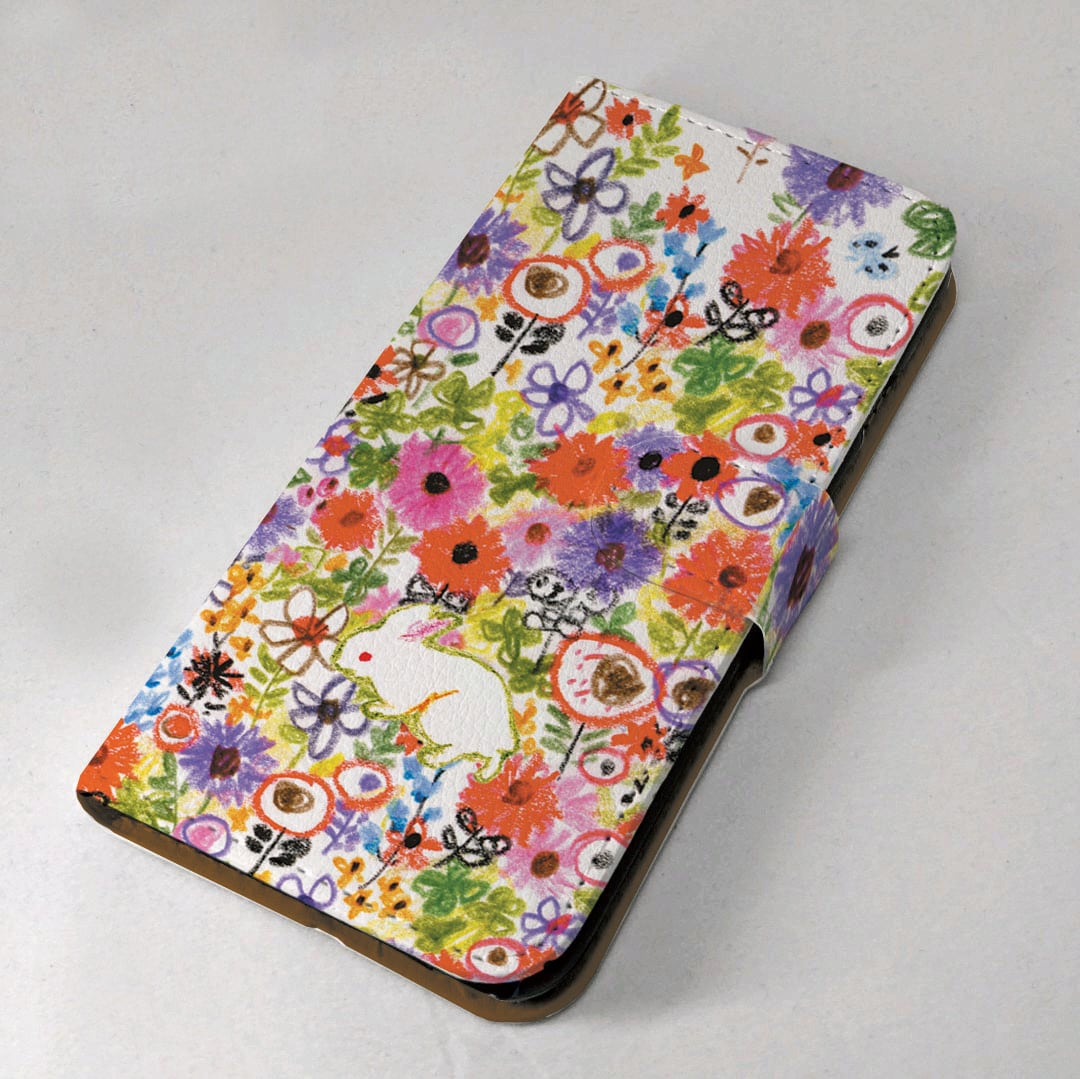 TORINOS 全機種対応　手帳型スマホケース　（対応専用ケース、カメラホール付）　うさぎ　ツバメ　インコ　文鳥　オウム　鳥