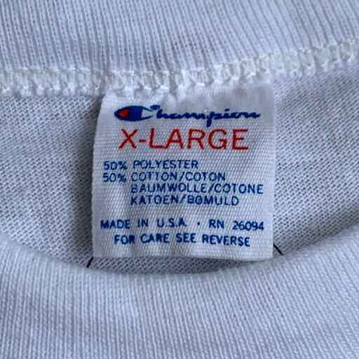 80's Champion チャンピオン トリコタグ 染み込み4段プリント Tシャツ