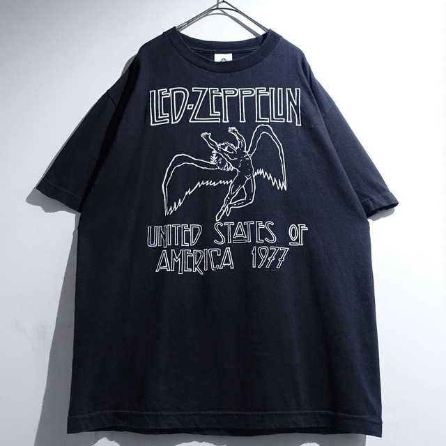 00s LED-ZELLELIN Black Print Desgin Band T-shirt