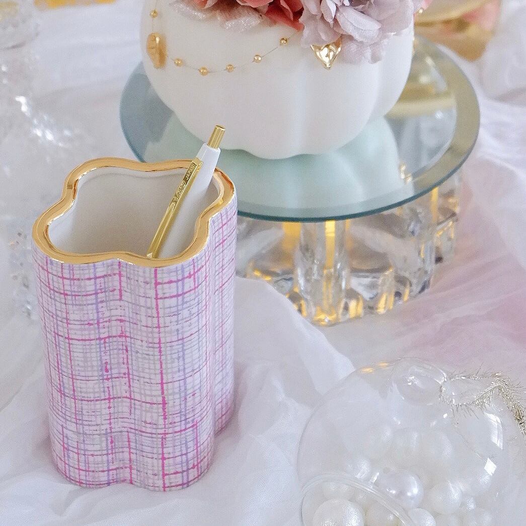 フラワースタンド(ツイード柄)