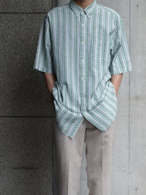 Scandia vintage green summer stripe design shirt