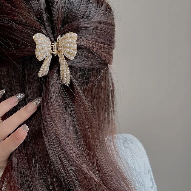 bijou ribbon hair clip