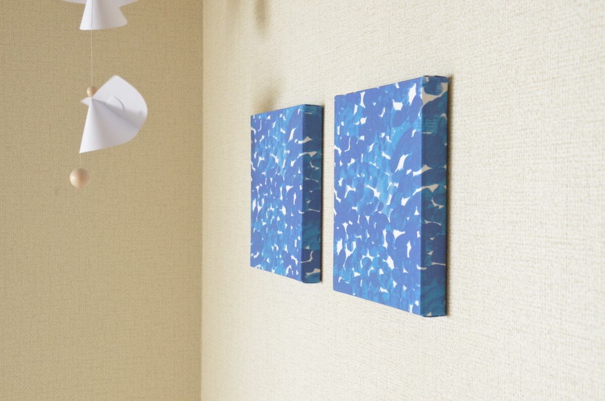 ファブリックパネル Seseragi blue 16×16 ( FUDO+ オリジナル )