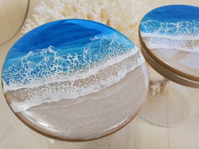 75.オーシャンレジンアートキャニスター(ブルー)