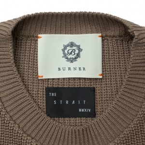 【BURNER×THE STRAIT】畦編みオーバーサイズニットベスト #ASH BROWN