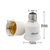 DiCUNO E17-E26口金変換アダプター 変換ソケット 熱に強い 2個セット