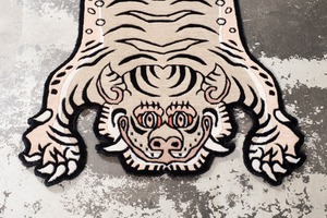 Tibetan Tiger Rug 《Sサイズ•ウール・オリジナル2・ナチュラルサンド212》チベタンタイガーラグ