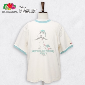 スヌーピー Tシャツ フルーツオブザルーム × PEANUTS コラボ 染み込みプリント 綿100% 半袖Tシャツ【送料無料】