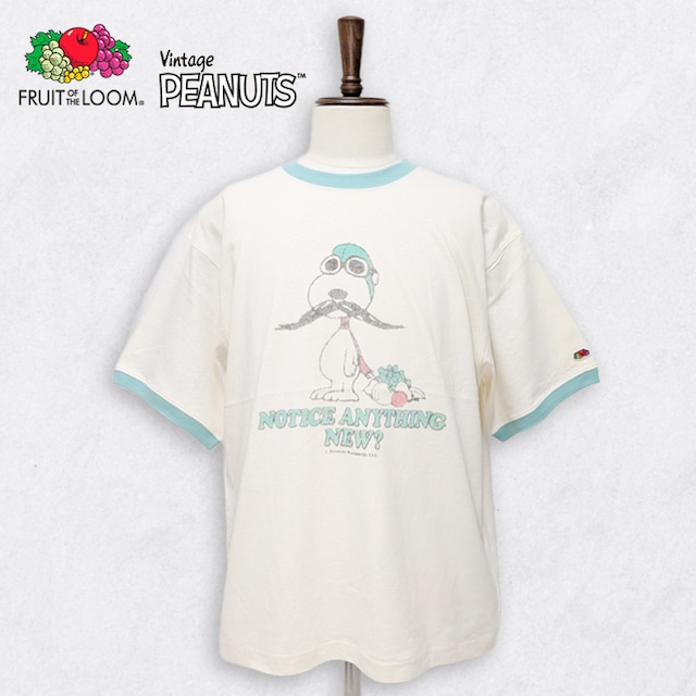 スヌーピー Tシャツ フルーツオブザルーム × PEANUTS コラボ 染み込みプリント 綿100% 半袖Tシャツ【送料無料】