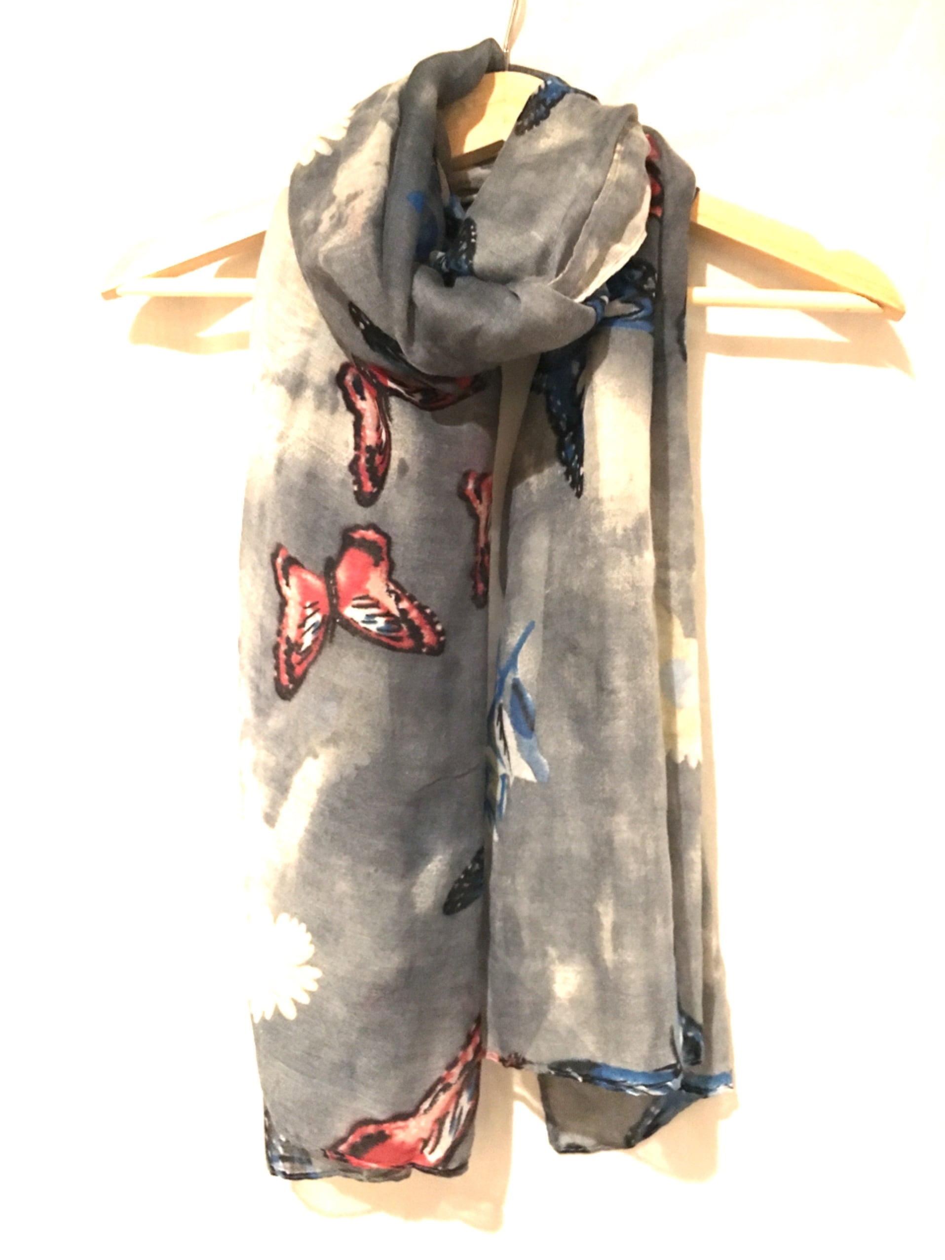 大判ストール ストール グラデーション UV対策 通気性 冷房対策 春 夏 エスニックファッション アジアンファッション ナチュラルファッション マフラー アジアンストール ナチュラル 蝶々柄 柄 エスニック * アジアン雑貨 No.5