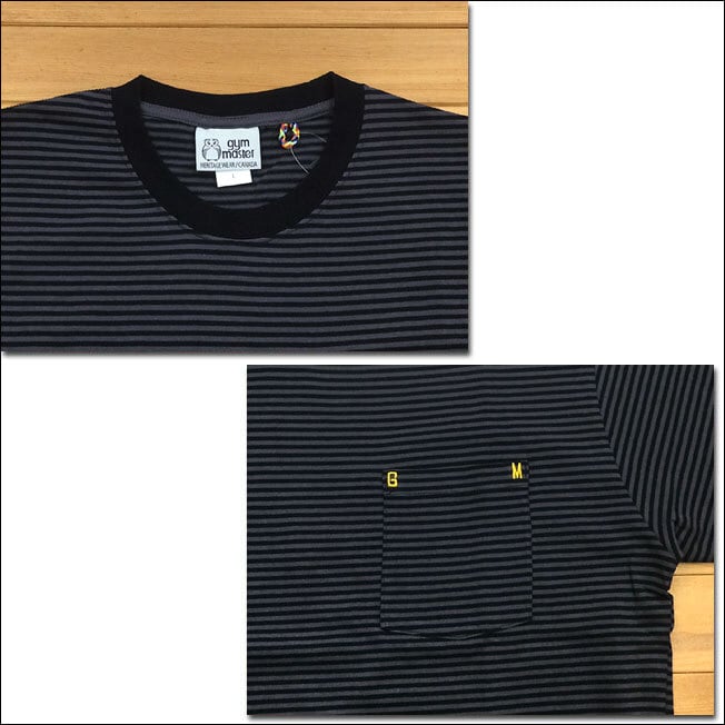 60s ヘルスニット カレッジプリントピンボーダーTシャツL