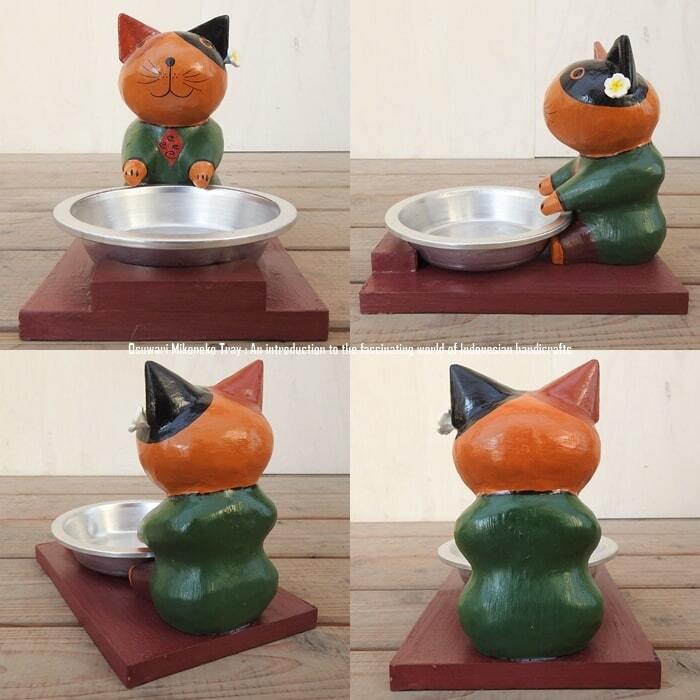 お座り三毛猫 餌入れ フードボール キャットフード トレー エサ入れ 水
