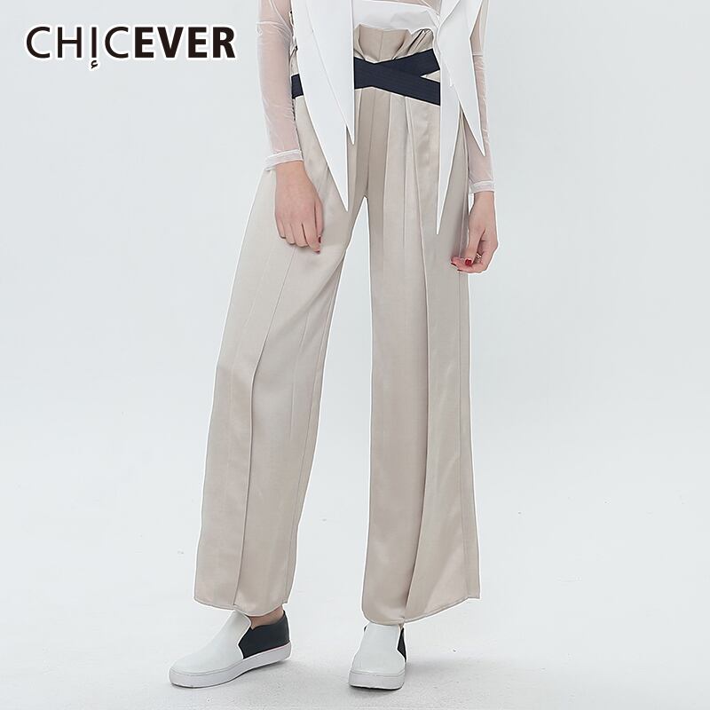 CHICEVERエラスティックウエストパンツレディースワイドレッグパンツルーズビッグサイズ2020サマーパンツ自家製 伸縮 夏物 ワイドパンツ 6base547047450755