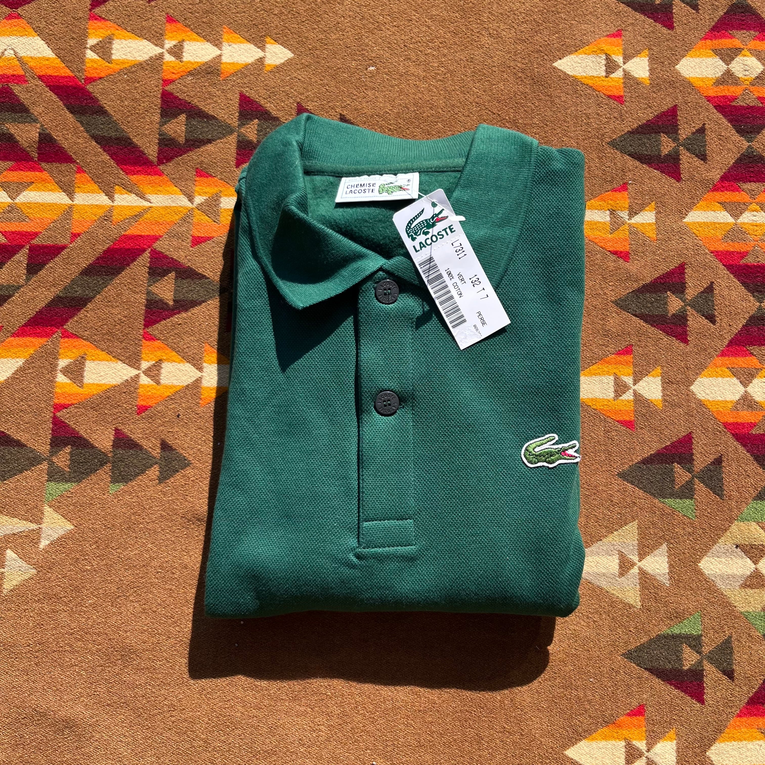 Vintage "Chemise Lacoste" Long sleeve Polo shirt Made in France/7/Vert |  Rei-mart