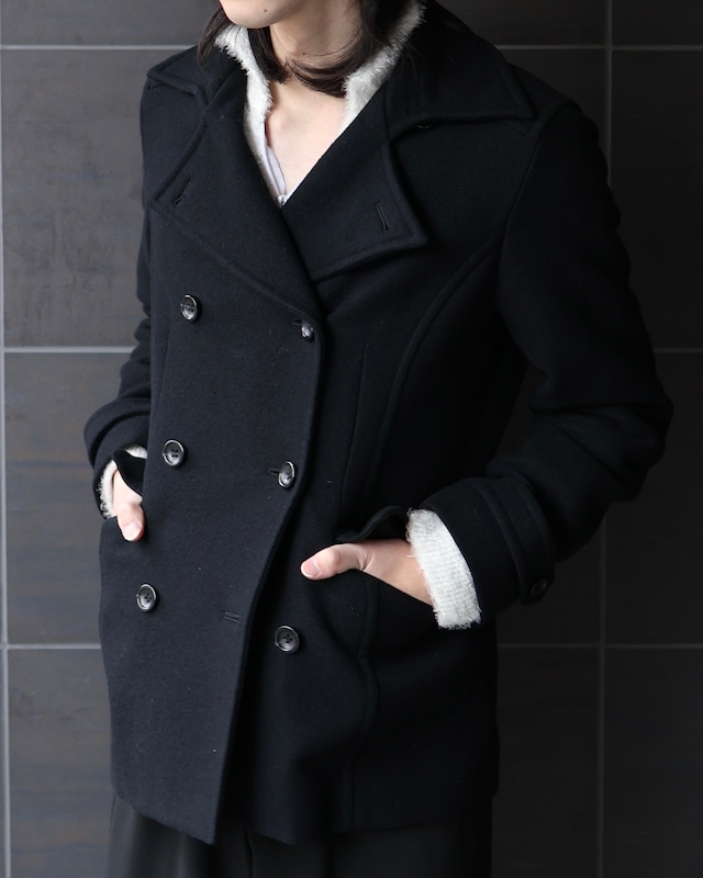 short length 6 button pea coat