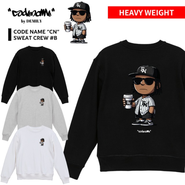 CODENAME "CN" Print Crew #B (Black/Ash Gray/Off White)