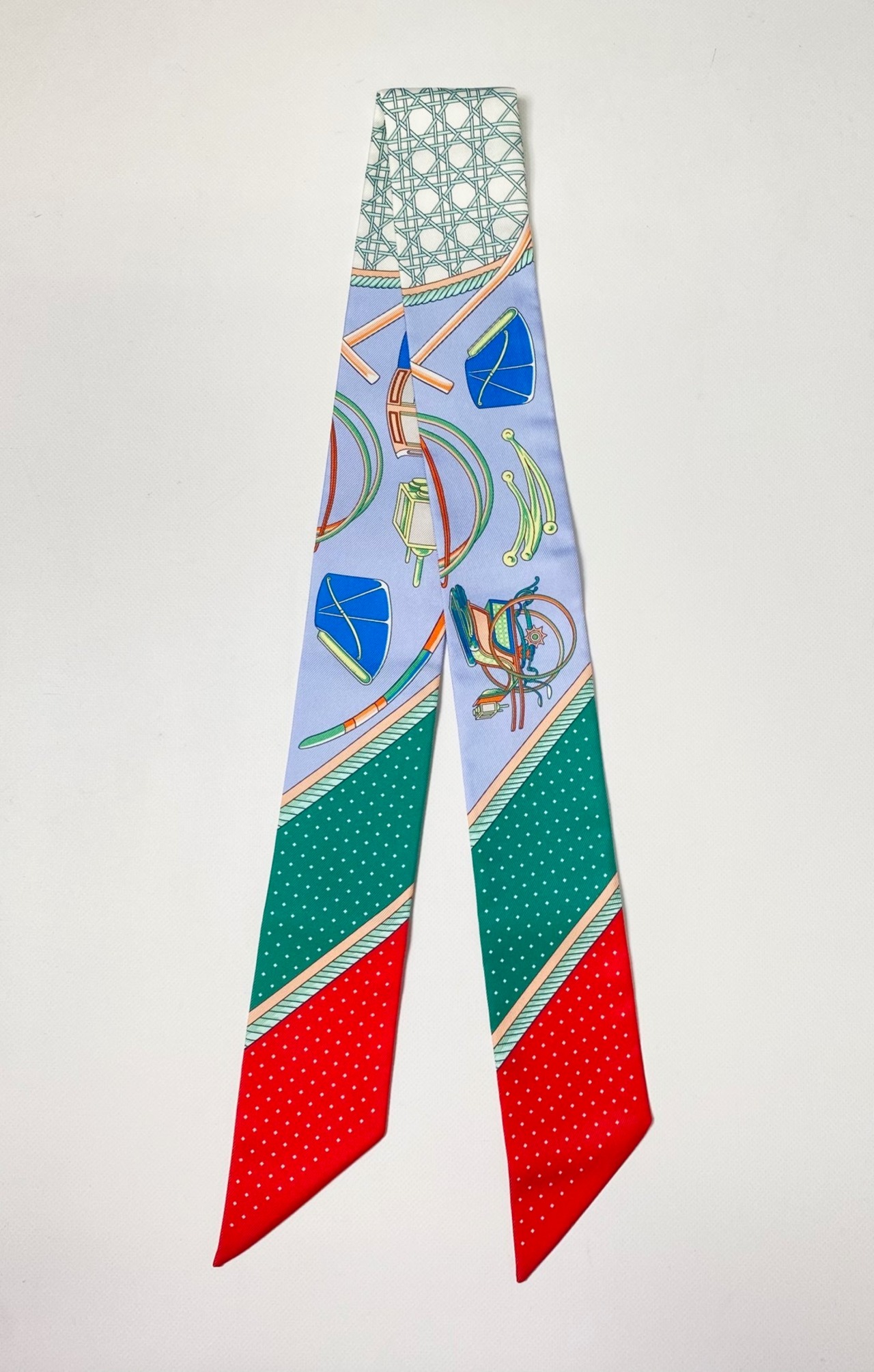 Hermès エルメス ツイリー《折畳み式幌の馬車》Bleu Ciel