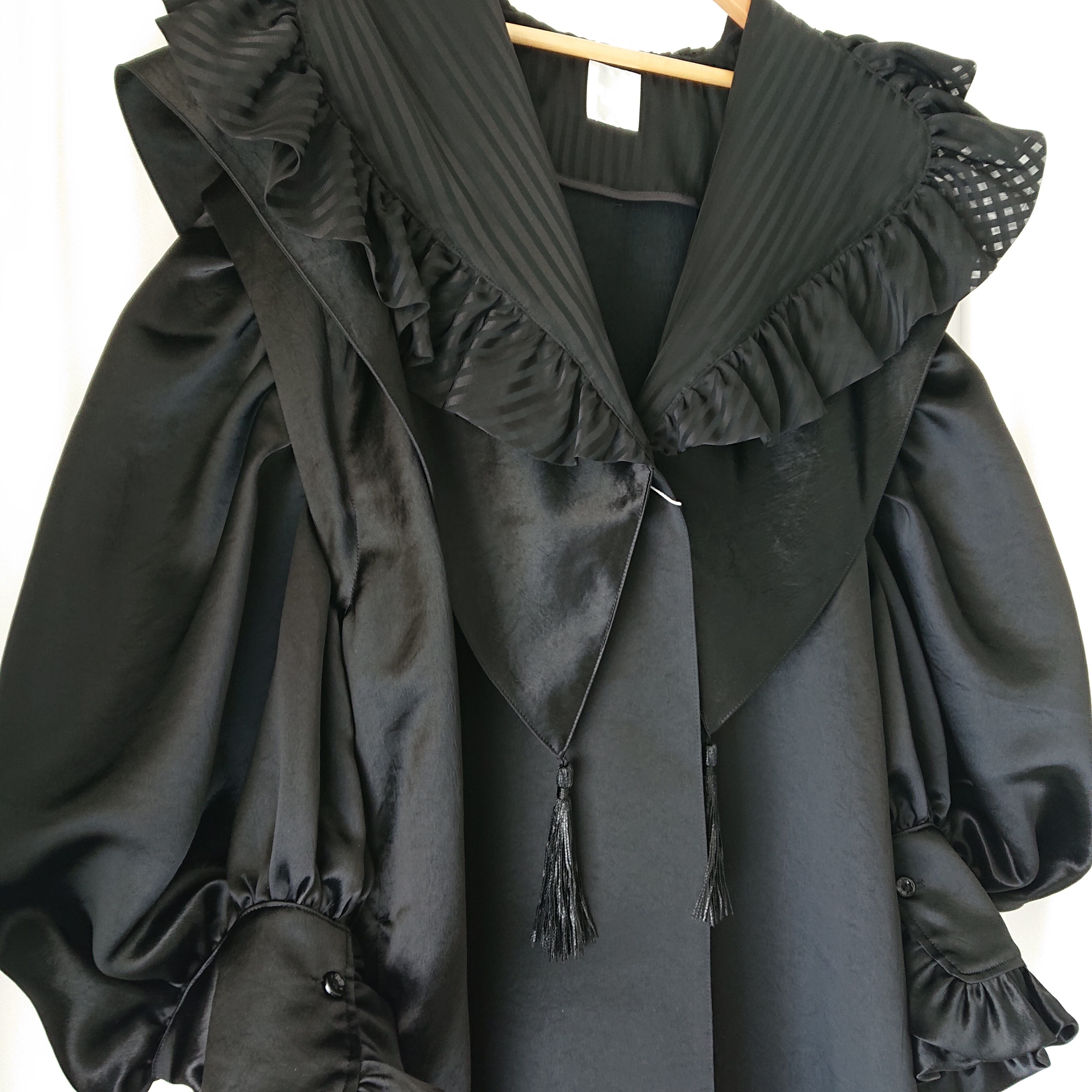 DECO depuis 1985 DOUBLE COLLAR COAT (BLACK) | KIAM PARLOUR