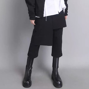 エプロンレイヤードクロップドパンツ R0765