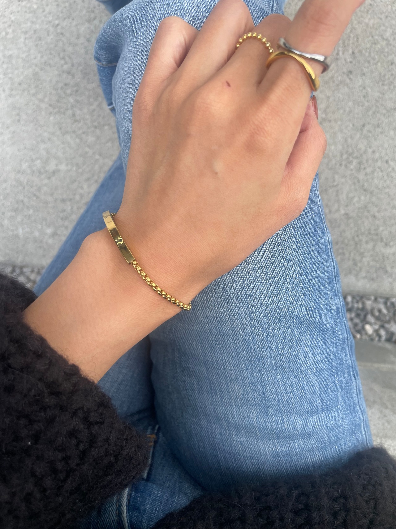 カーブラインボックスブレスレット