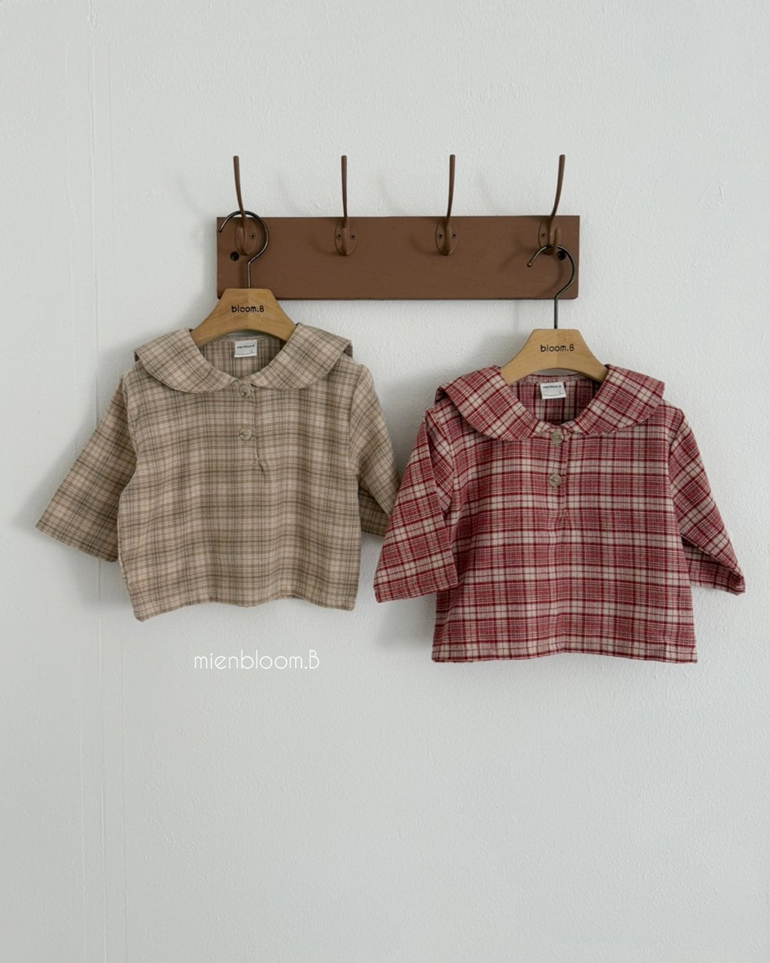 送料無料【予約】/ babyチェックセーラーシャツ / mienbloom