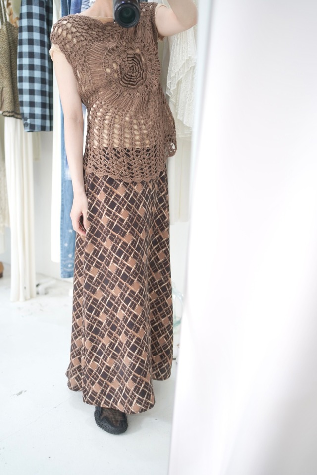 random check skirt