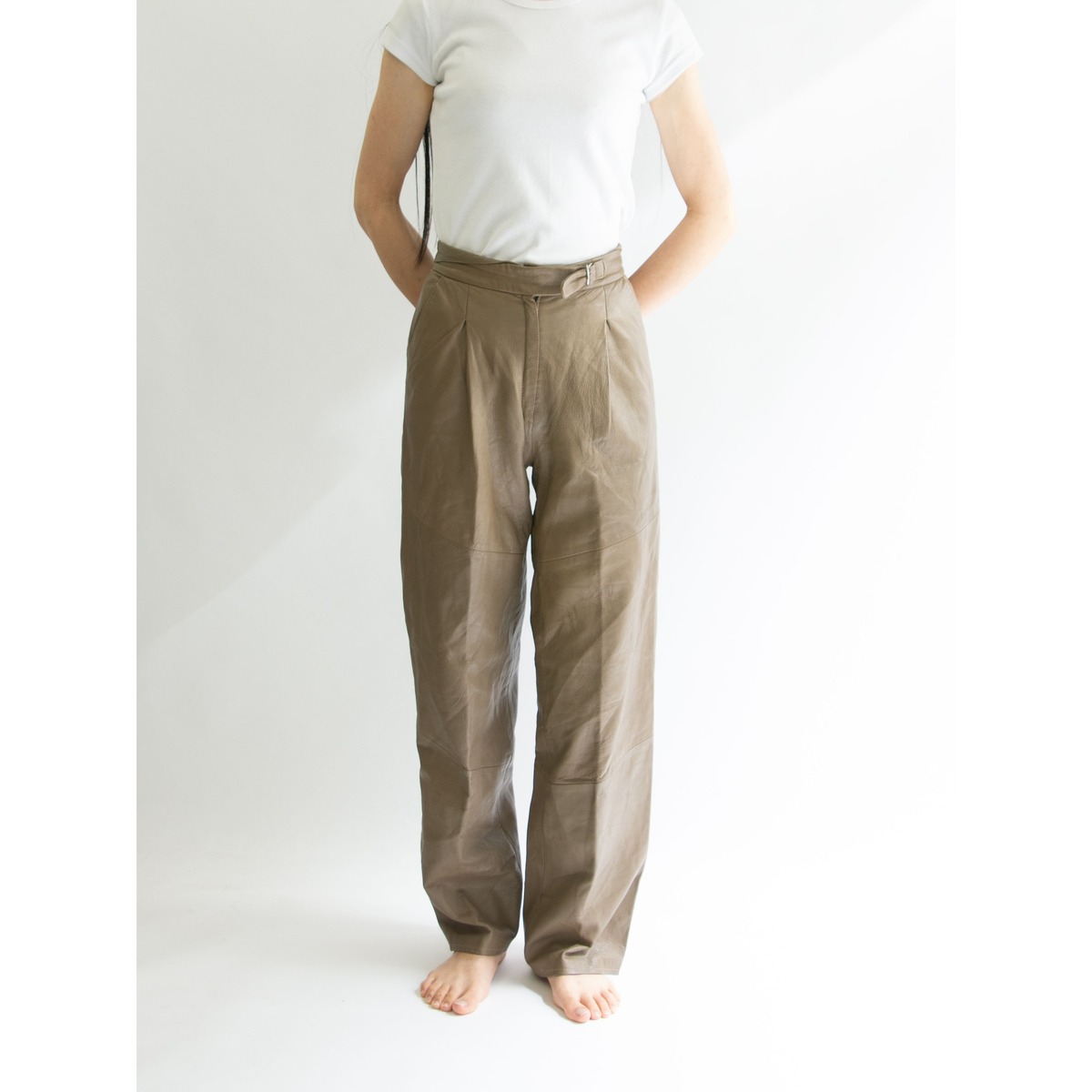 Gigipary】Made in Italy Leather Pants（イタリア製 レザーパンツ 