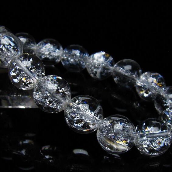 アイリスクォーツ 水晶 ブレスレット 14mm 一点物 メール便可 [M便 1/10] 111-35458