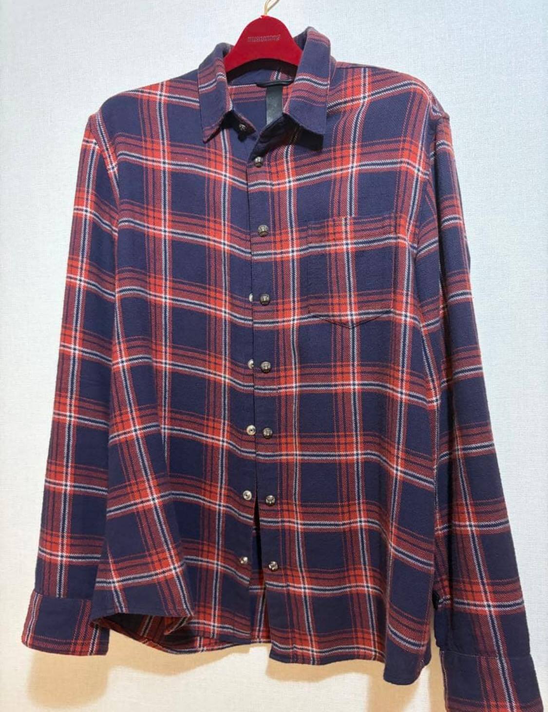 CHROME HEARTS クロムハーツ ルーズエンド クロスパッチ フランネルチェックシャツ