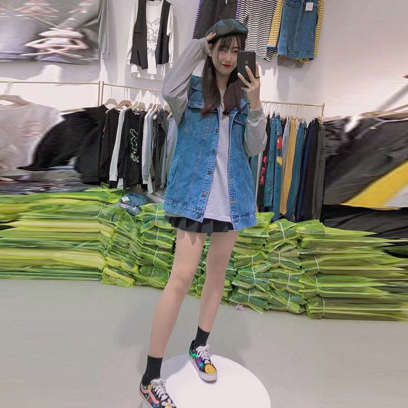 プラスサイズの婦人服2020年秋新作ファッションラペルウエストスリミングトップファットシスターエインスタイルデニムベストトレンド ミックスインファッション67177912050