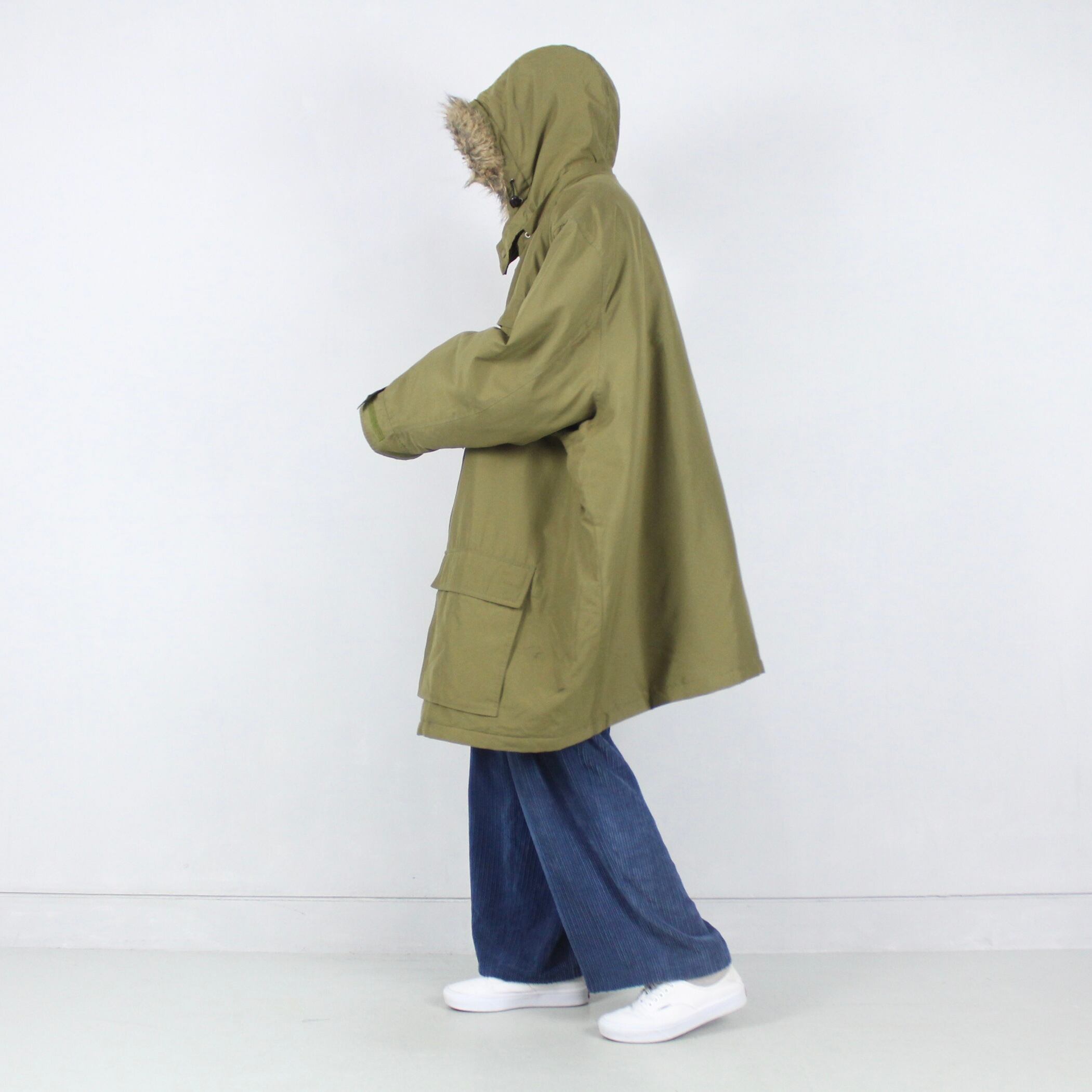 トップ PIERRECARDIN オーバーサイズ デザインフード ファーコート