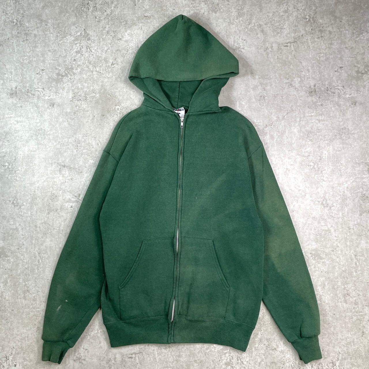 激レア90s ヴィンテージ パーカー 深緑 太アーム オーバーサイズ ゆるだぼ 古着 90s NIKE スウォッシュ ワンポイント ソリッド スウェット