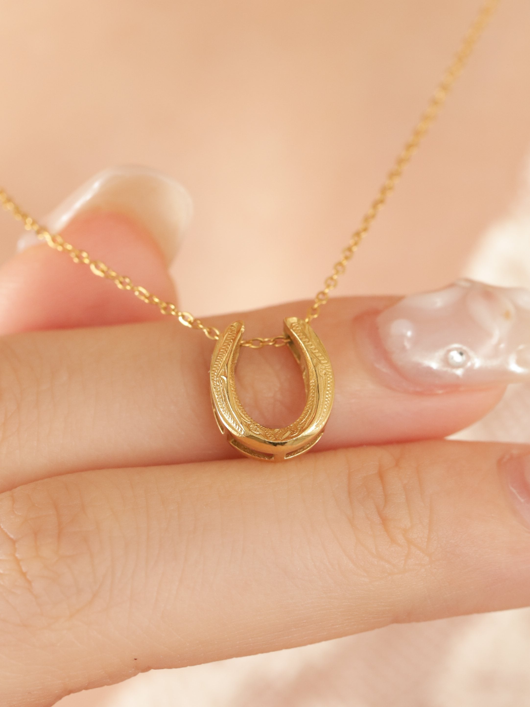 316L hawaiian simple horseshoe necklace #n30