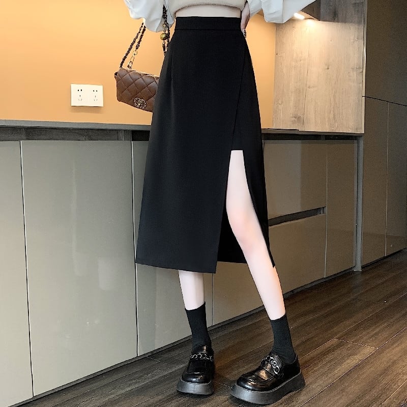 L'Appartement Lisiere ミモレスリットスカート Slit Long Skirt（ロング・マキシ丈スカート）｜L'Appartement