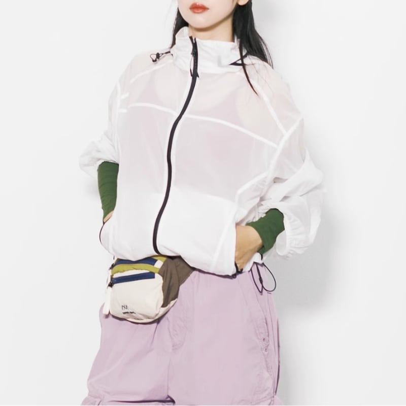 ニュアンスカラーナイロンジップジャケット C00543