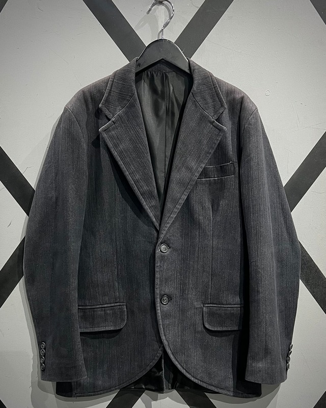 【X VINTAGE】Round Cutting Vintage Denim Tailored Jacket