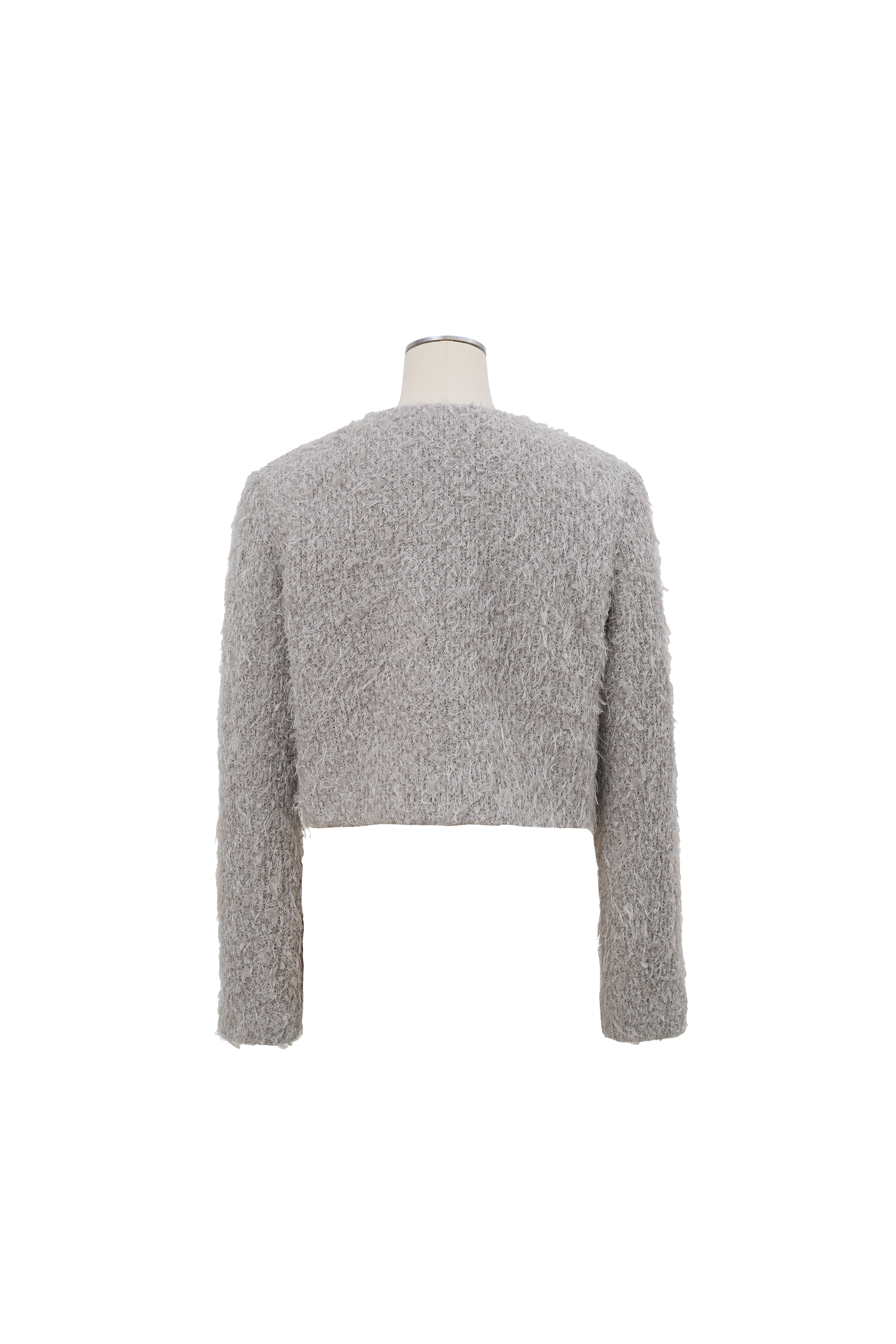 シャギーツイードジャケット Yvonne グレー | Cygne 