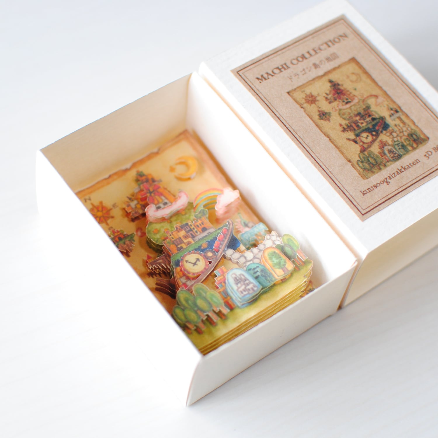 手作りキット＊ミニ3次元Box「ドラゴン島の地図」難易度：高《空想街雑貨店》