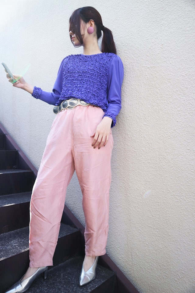 Purple frill blouse