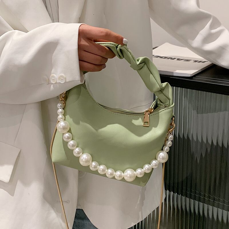 パールチェーン レッド 真珠 メッセンジャーバッグ Tiancai_Wing_Bag2885001222