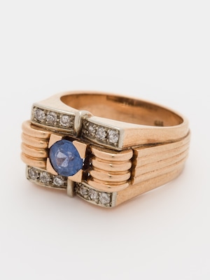 Diamond & Sapphire Gold Ring