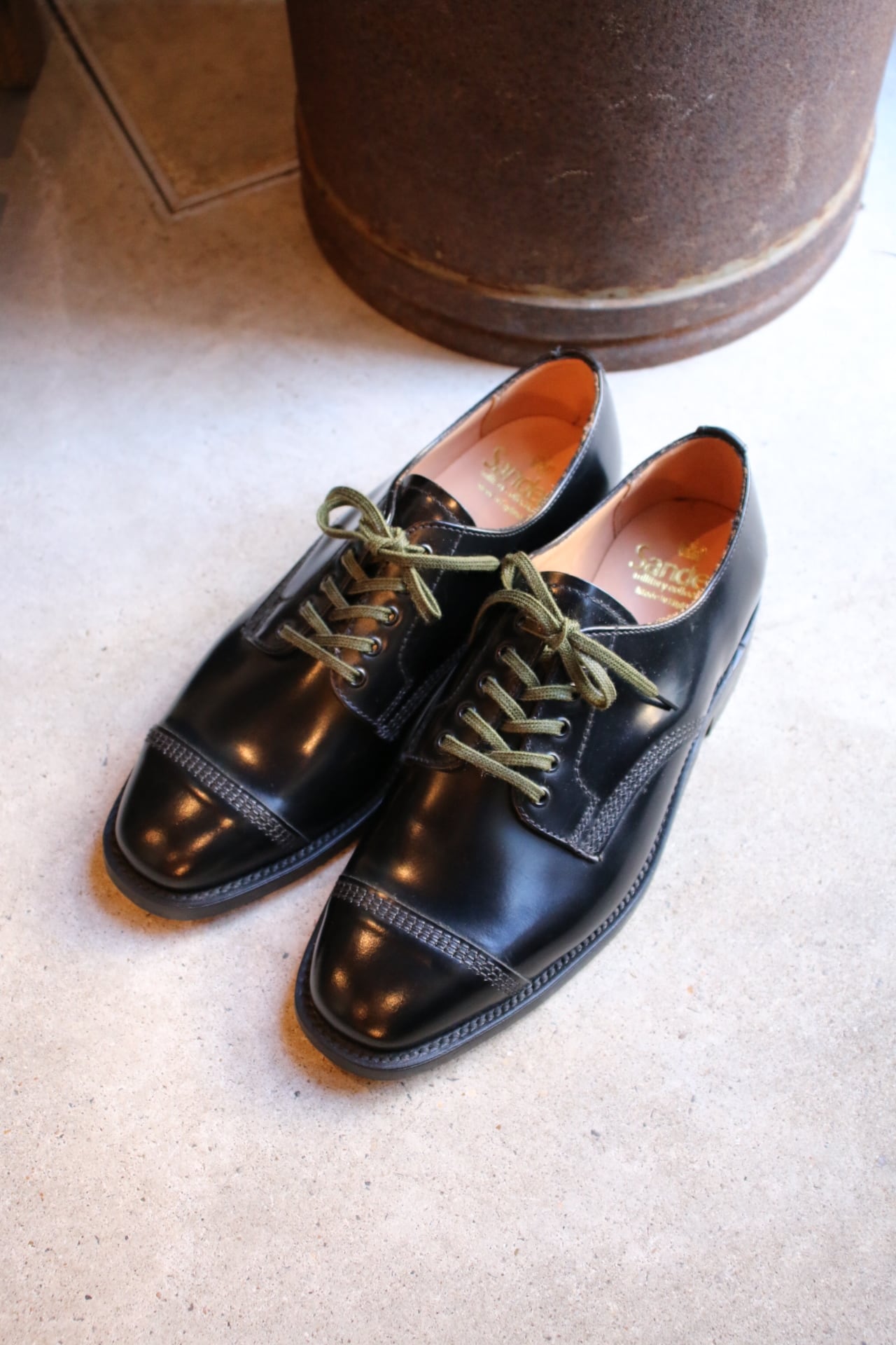 【新品未使用】 サンダース SANDERS 革靴 ビジネスシューズ JACKSON PLAIN GIBSON SHOE 1955AS 【UK9：約27.5cm/NAVY】