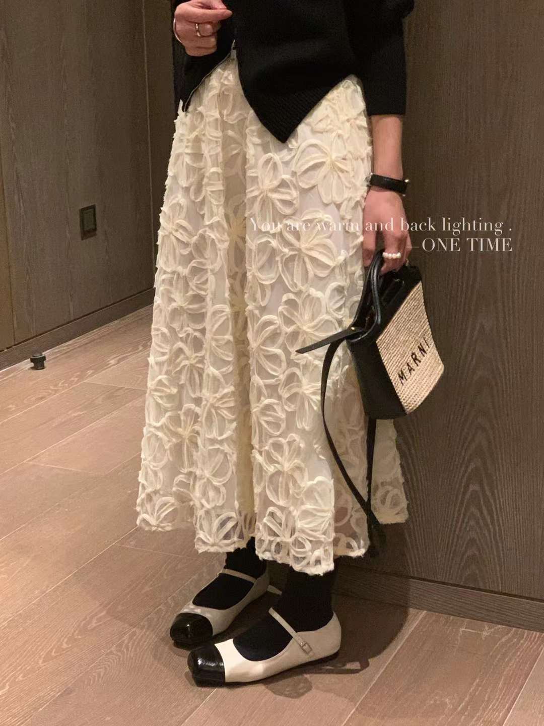 フラワーモチーフ ロングスカート　AJ 1399-9916