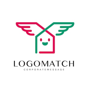 翼のある家のロゴ