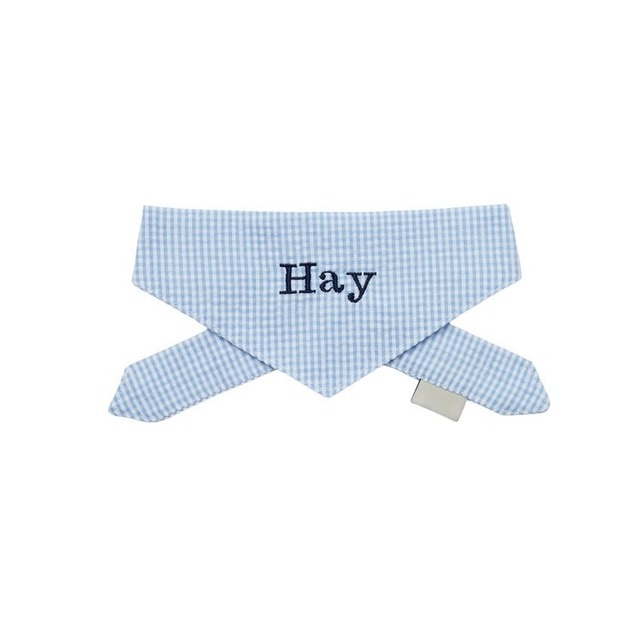 【予約】	[ Dverry ] チェックネーミングスカーフ（blue）