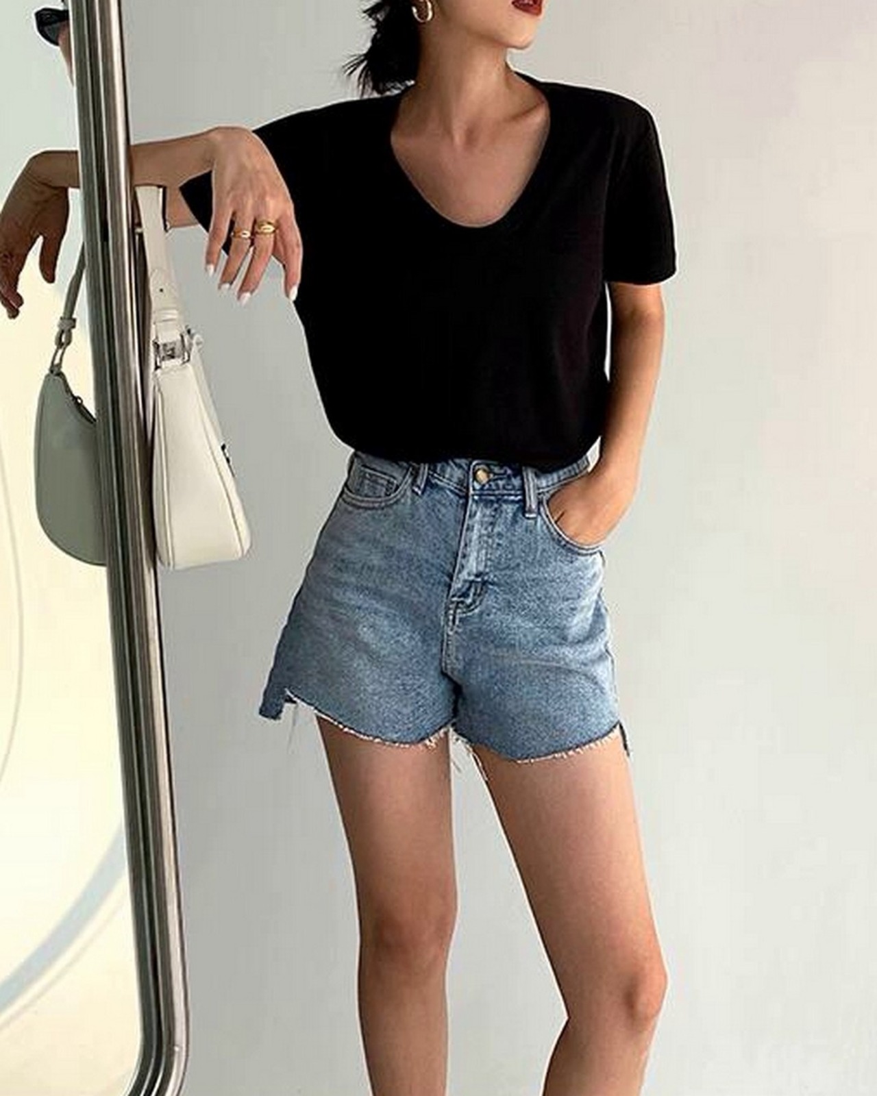 UネックショートスリーブTシャツ 3color A0254 - 7