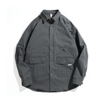 Twill Long Sleeve Work Shirt ◇4color H0273